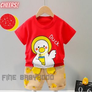 New style trendy cartoon short-sleeved Summer suit for Boys